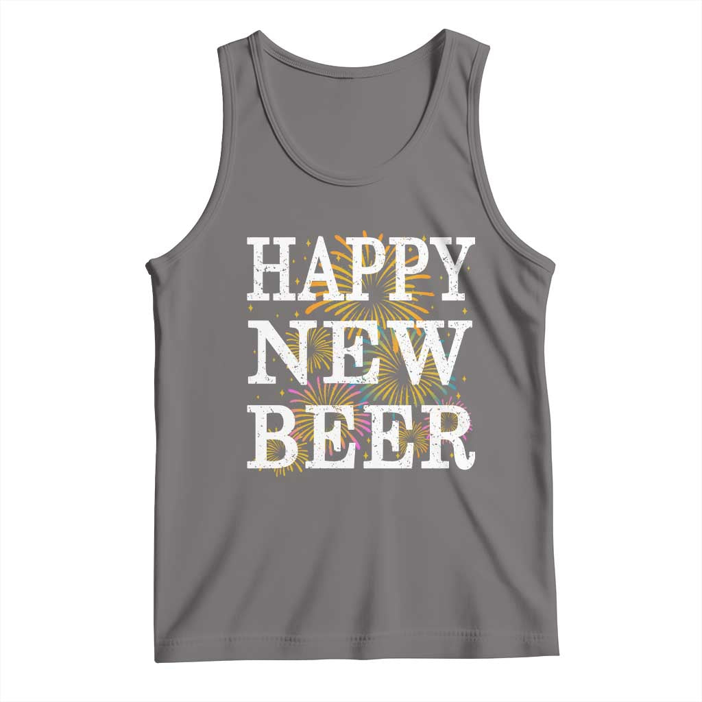 Funny Happy New Beer New Year Tank Top NYE Party Beer Lover Firework TS11 Deep Heather Print Your Wear
