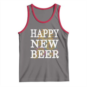 Funny Happy New Beer New Year Tank Top NYE Party Beer Lover Firework TS11 Deep Heather Red Print Your Wear