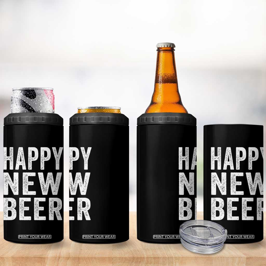 Funny Happy New Beers New Year 4 in 1 Can Cooler Tumbler NYE Party Beer Lover TS11 Print Your Wear