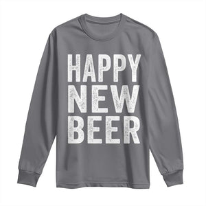Funny Happy New Beers New Year Long Sleeve Shirt NYE Party Beer Lover TS11 Charcoal Print Your Wear