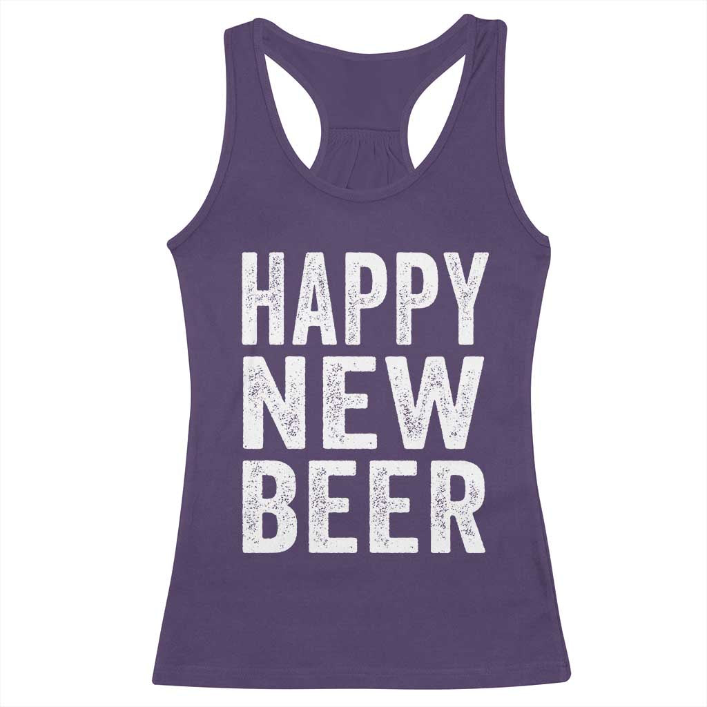 Funny Happy New Beers New Year Racerback Tank Top NYE Party Beer Lover TS11 Purple Print Your Wear