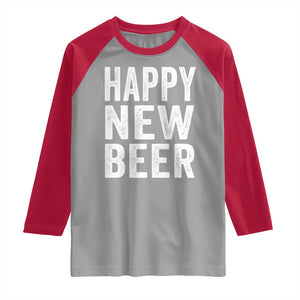 Funny Happy New Beers New Year Raglan Shirt NYE Party Beer Lover TS11 Sport Gray Red Print Your Wear