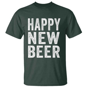 Funny Happy New Beers New Year T Shirt NYE Party Beer Lover TS11 Dark Forest Green Print Your Wear