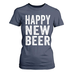 Funny Happy New Beers New Year T Shirt For Women NYE Party Beer Lover TS11 Navy Print Your Wear