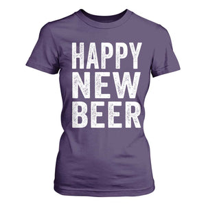 Funny Happy New Beers New Year T Shirt For Women NYE Party Beer Lover TS11 Purple Print Your Wear