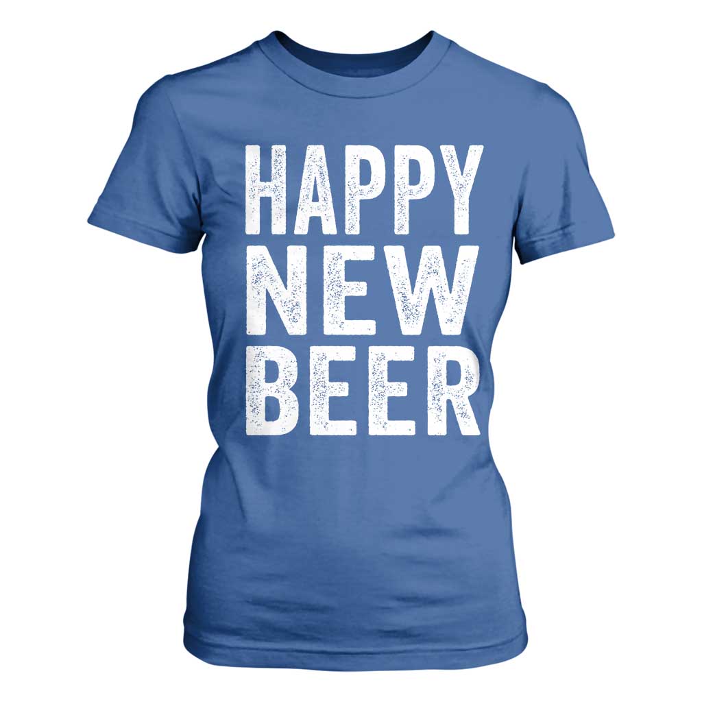 Funny Happy New Beers New Year T Shirt For Women NYE Party Beer Lover TS11 Royal Blue Print Your Wear