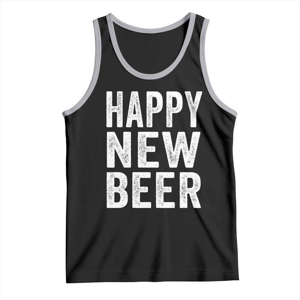 Funny Happy New Beers New Year Tank Top NYE Party Beer Lover TS11 Black Athletic Heather Print Your Wear