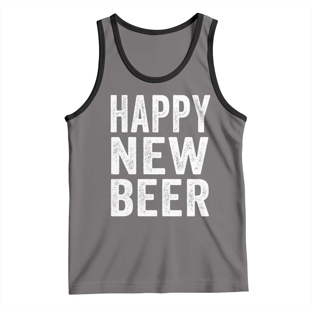 Funny Happy New Beers New Year Tank Top NYE Party Beer Lover TS11 Deep Heather Black Print Your Wear