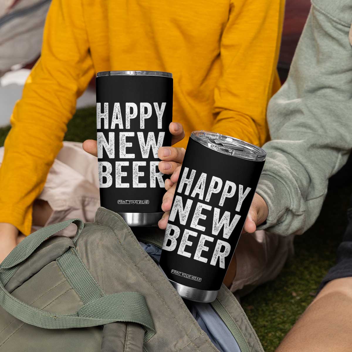 Funny Happy New Beers New Year Tumbler Cup NYE Party Beer Lover TS11 Print Your Wear