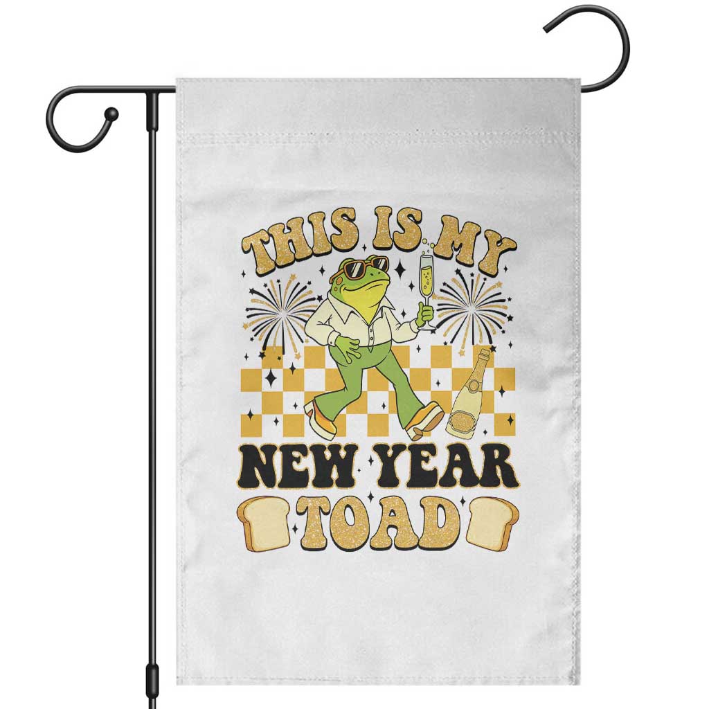 Funny New Years Eve Garden Flag This Is My New Year Toad Frog Pun TS11 White Print Your Wear