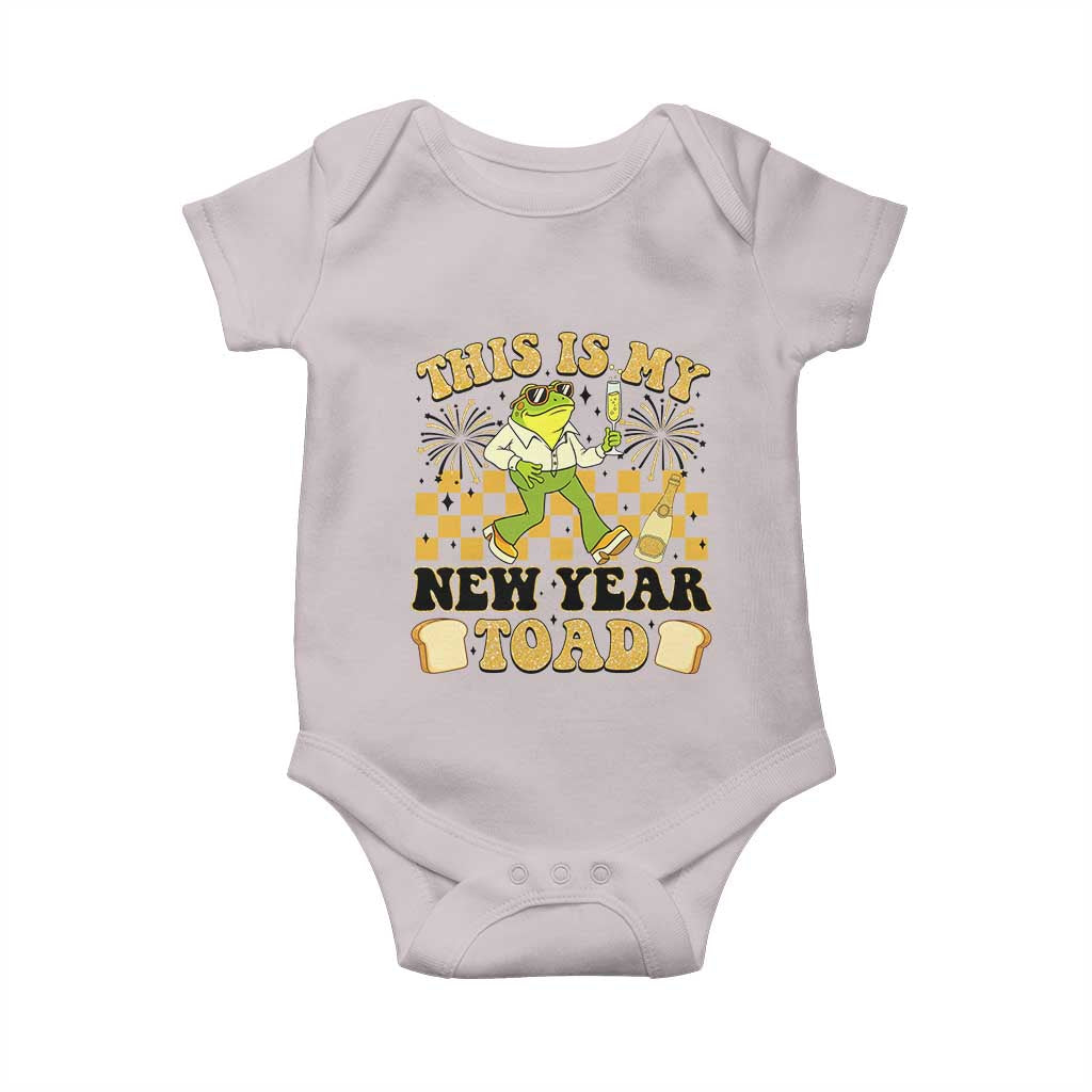 Funny New Years Eve Baby Onesie This Is My New Year Toad Frog Pun TS11 Ice Gray Print Your Wear