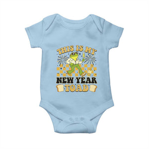 Funny New Years Eve Baby Onesie This Is My New Year Toad Frog Pun TS11 Light Blue Print Your Wear