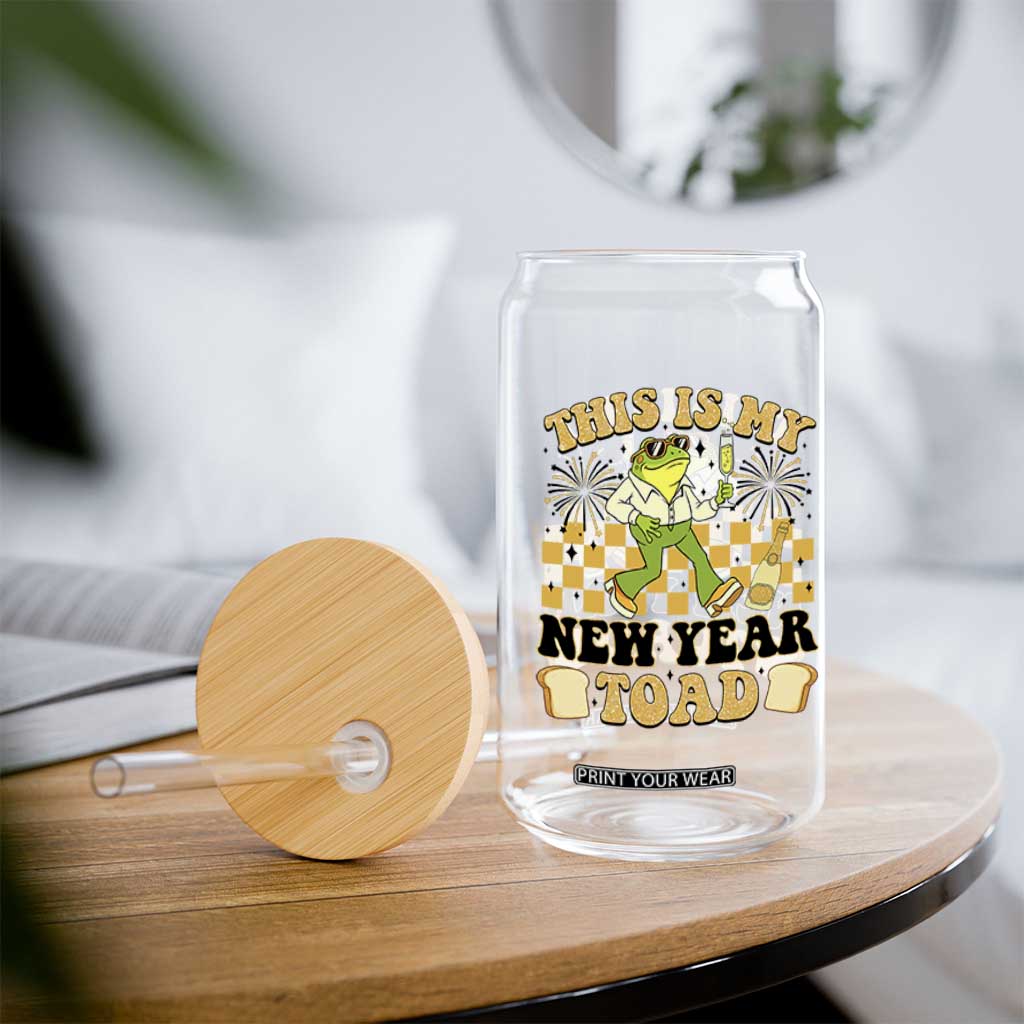 Funny New Years Eve Glass Can This Is My New Year Toad Frog Pun TS11 Print Your Wear