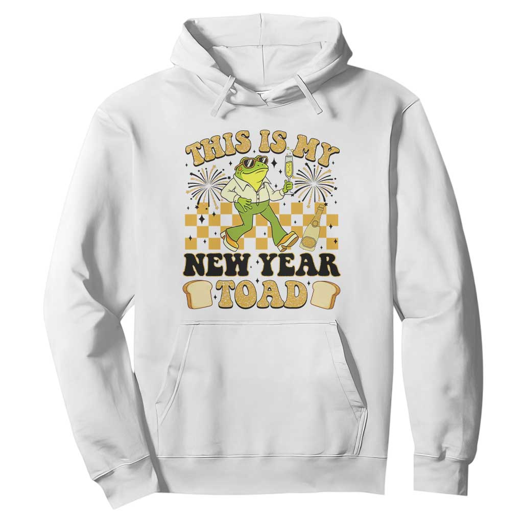 Funny New Years Eve Hoodie This Is My New Year Toad Frog Pun TS11 White Print Your Wear
