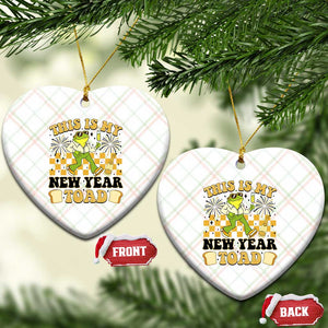 Funny New Years Eve Ceramic Ornament This Is My New Year Toad Frog Pun TS11 Print Your Wear