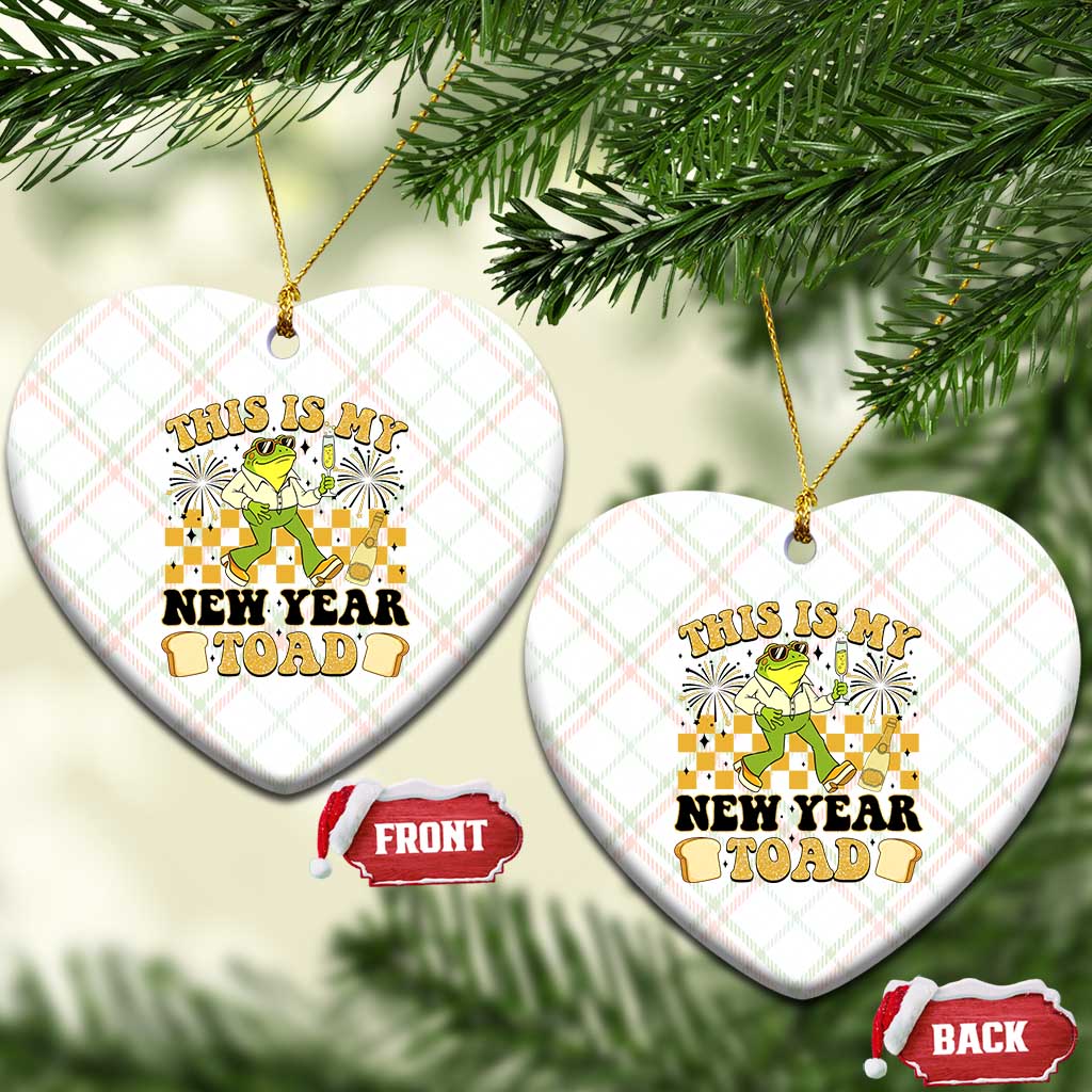 Funny New Years Eve Ceramic Ornament This Is My New Year Toad Frog Pun TS11 Print Your Wear