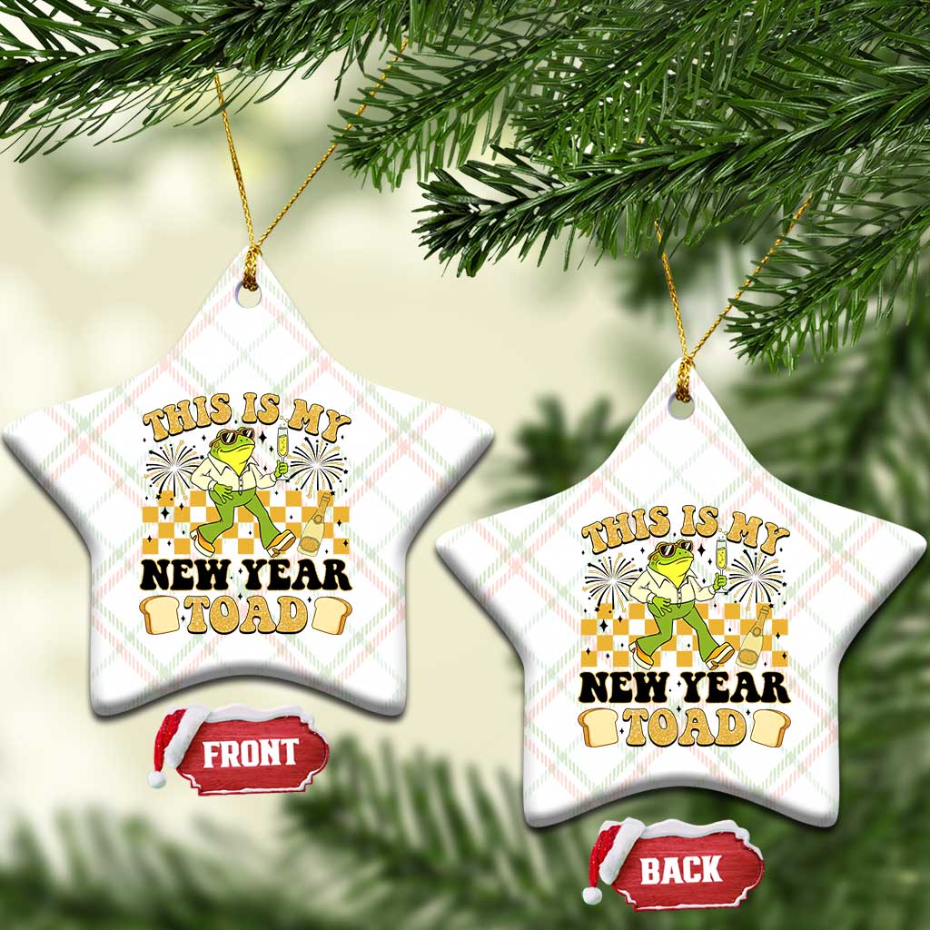Funny New Years Eve Ceramic Ornament This Is My New Year Toad Frog Pun TS11 Print Your Wear