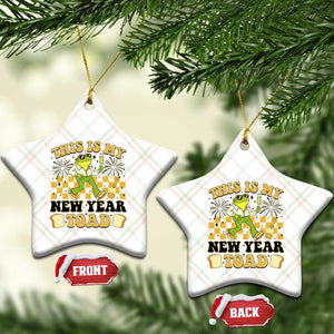 Funny New Years Eve Ceramic Ornament This Is My New Year Toad Frog Pun TS11 Print Your Wear
