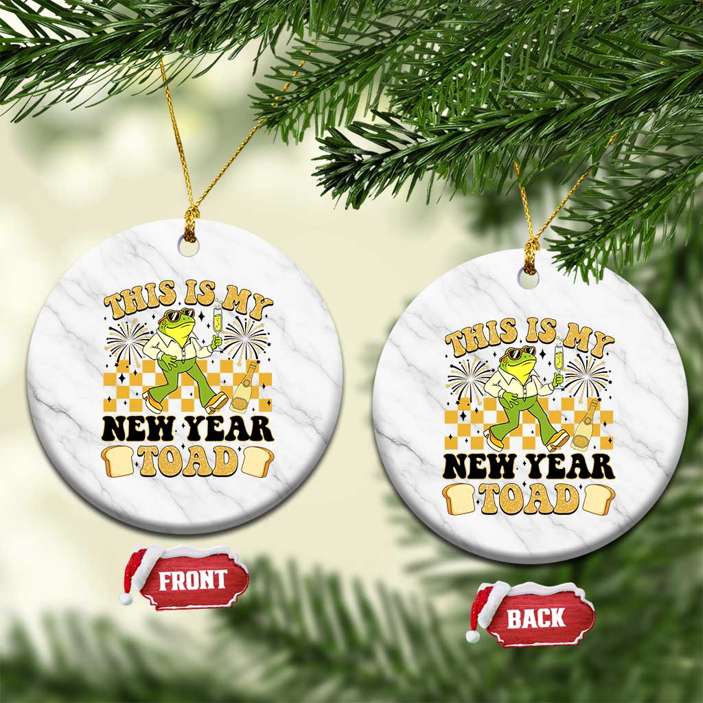 Funny New Years Eve Ceramic Ornament This Is My New Year Toad Frog Pun TS11 1pc White Marble Print Your Wear