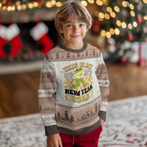 Funny New Years Eve Ugly Christmas Sweater This Is My New Year Toad Frog Pun TS11 Mocha Mousse Print Your Wear