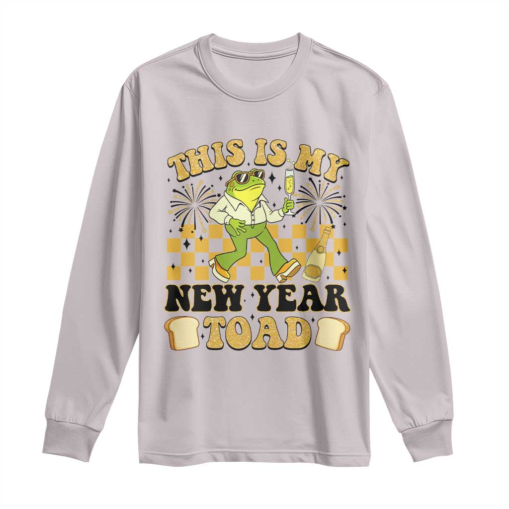 Funny New Years Eve Long Sleeve Shirt This Is My New Year Toad Frog Pun TS11 Ice Gray Print Your Wear
