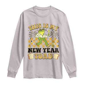 Funny New Years Eve Long Sleeve Shirt This Is My New Year Toad Frog Pun TS11 Ice Gray Print Your Wear