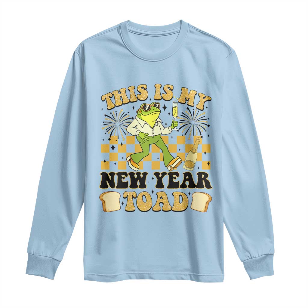Funny New Years Eve Long Sleeve Shirt This Is My New Year Toad Frog Pun TS11 Light Blue Print Your Wear