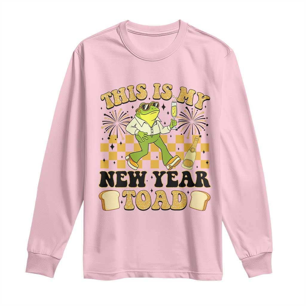 Funny New Years Eve Long Sleeve Shirt This Is My New Year Toad Frog Pun TS11 Light Pink Print Your Wear