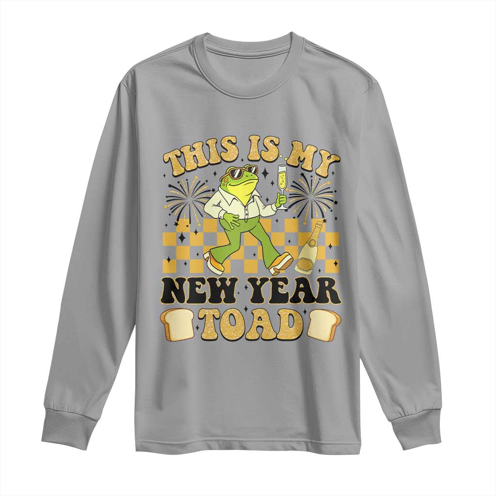 Funny New Years Eve Long Sleeve Shirt This Is My New Year Toad Frog Pun TS11 Sport Gray Print Your Wear