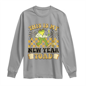 Funny New Years Eve Long Sleeve Shirt This Is My New Year Toad Frog Pun TS11 Sport Gray Print Your Wear