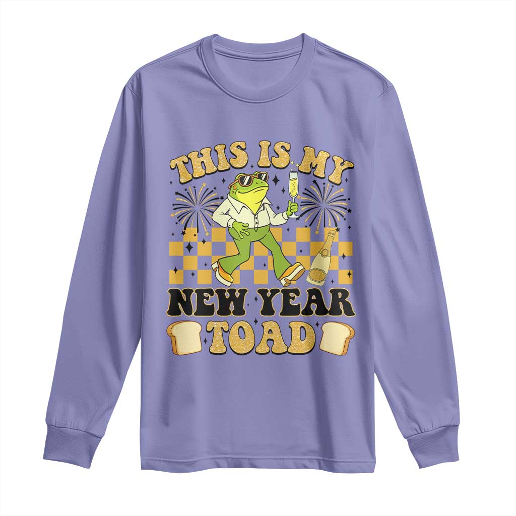 Funny New Years Eve Long Sleeve Shirt This Is My New Year Toad Frog Pun TS11 Violet Print Your Wear