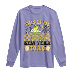 Funny New Years Eve Long Sleeve Shirt This Is My New Year Toad Frog Pun TS11 Violet Print Your Wear