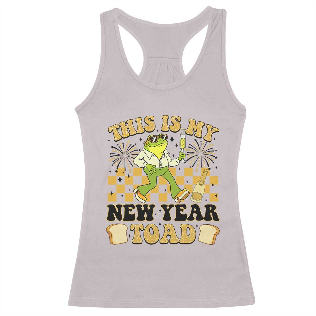Funny New Years Eve Racerback Tank Top This Is My New Year Toad Frog Pun TS11 Ice Gray Print Your Wear
