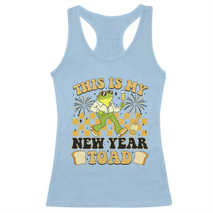 Funny New Years Eve Racerback Tank Top This Is My New Year Toad Frog Pun TS11 Light Blue Print Your Wear