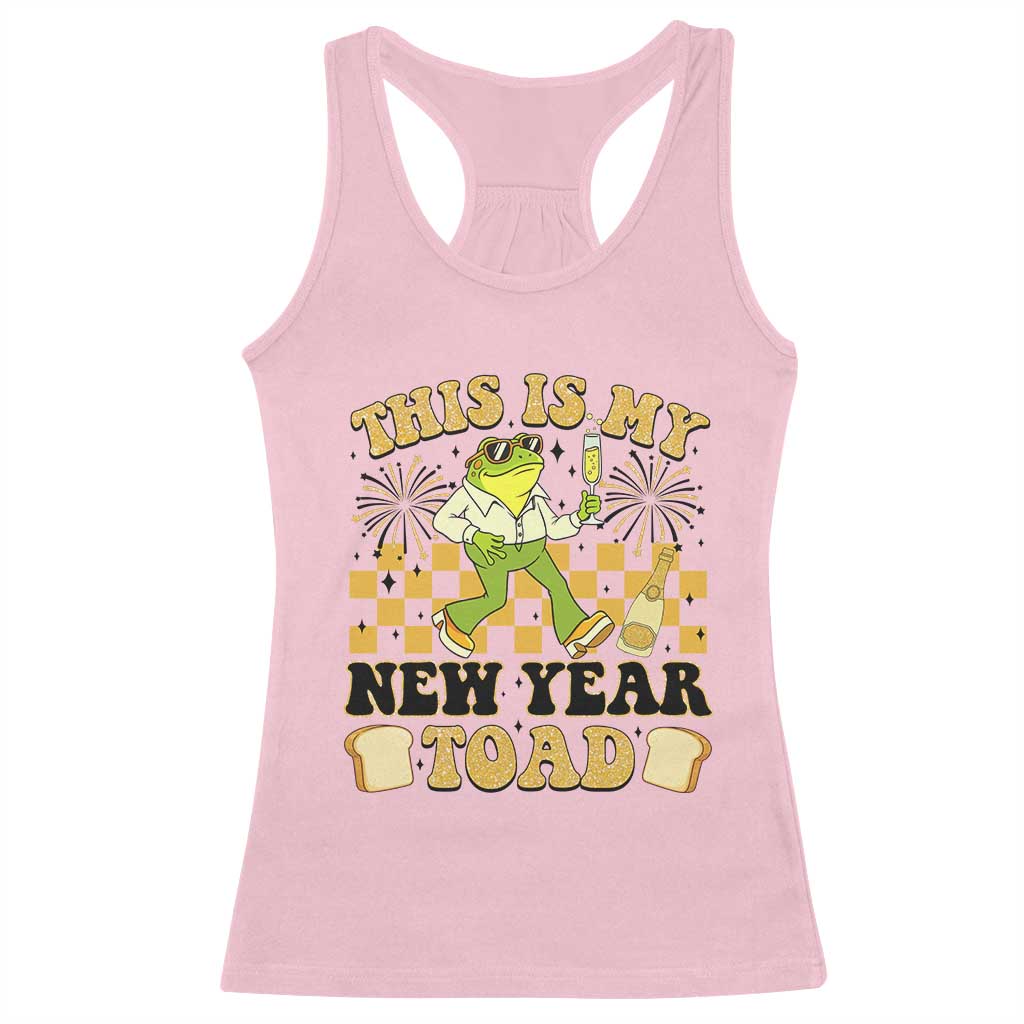 Funny New Years Eve Racerback Tank Top This Is My New Year Toad Frog Pun TS11 Light Pink Print Your Wear