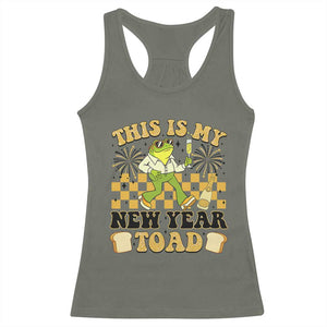 Funny New Years Eve Racerback Tank Top This Is My New Year Toad Frog Pun TS11 Military Green Print Your Wear