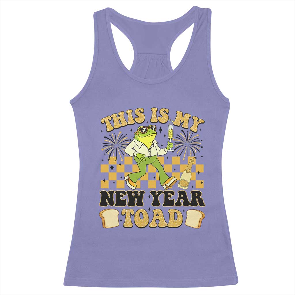 Funny New Years Eve Racerback Tank Top This Is My New Year Toad Frog Pun TS11 Violet Print Your Wear