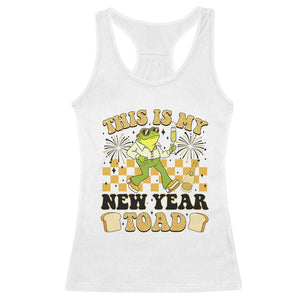 Funny New Years Eve Racerback Tank Top This Is My New Year Toad Frog Pun TS11 White Print Your Wear