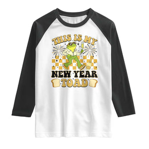 Funny New Years Eve Raglan Shirt This Is My New Year Toad Frog Pun TS11 White Black Print Your Wear