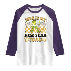 Funny New Years Eve Raglan Shirt This Is My New Year Toad Frog Pun TS11 White Purple Print Your Wear