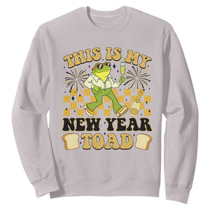 Funny New Years Eve Sweatshirt This Is My New Year Toad Frog Pun TS11 Ice Gray Print Your Wear