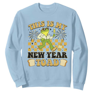 Funny New Years Eve Sweatshirt This Is My New Year Toad Frog Pun TS11 Light Blue Print Your Wear
