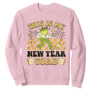Funny New Years Eve Sweatshirt This Is My New Year Toad Frog Pun TS11 Light Pink Print Your Wear