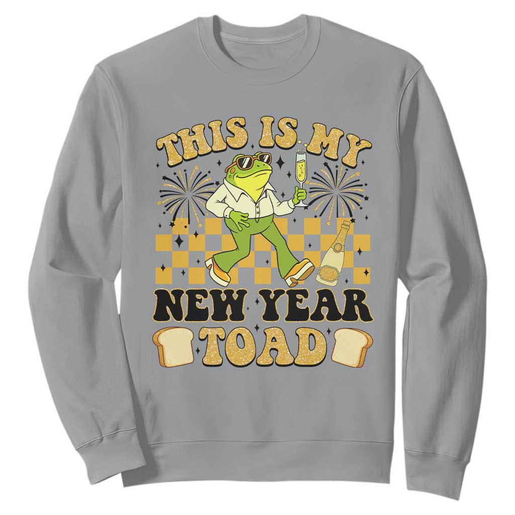 Funny New Years Eve Sweatshirt This Is My New Year Toad Frog Pun TS11 Sport Gray Print Your Wear