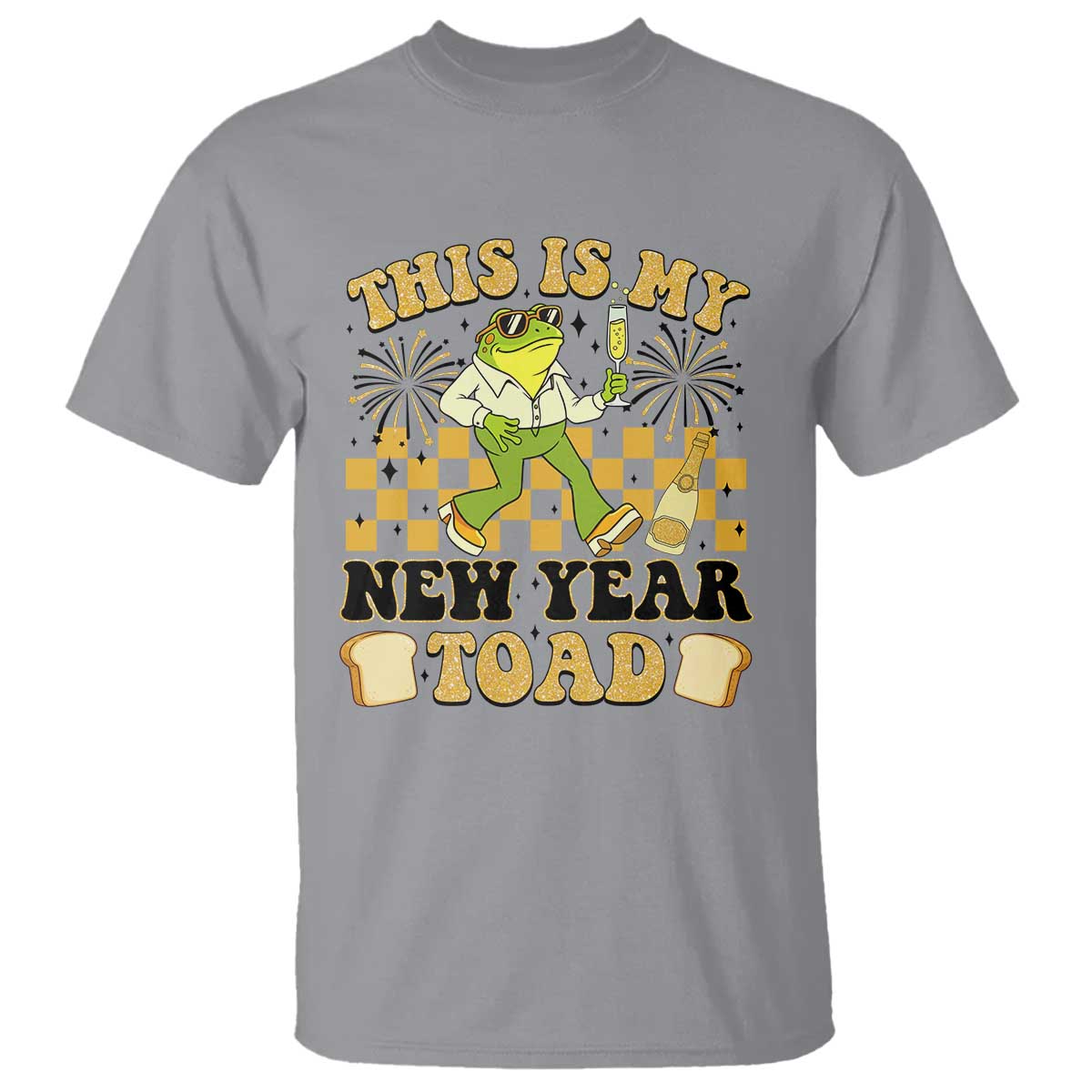 Funny New Years Eve T Shirt This Is My New Year Toad Frog Pun TS11 Sport Gray Print Your Wear