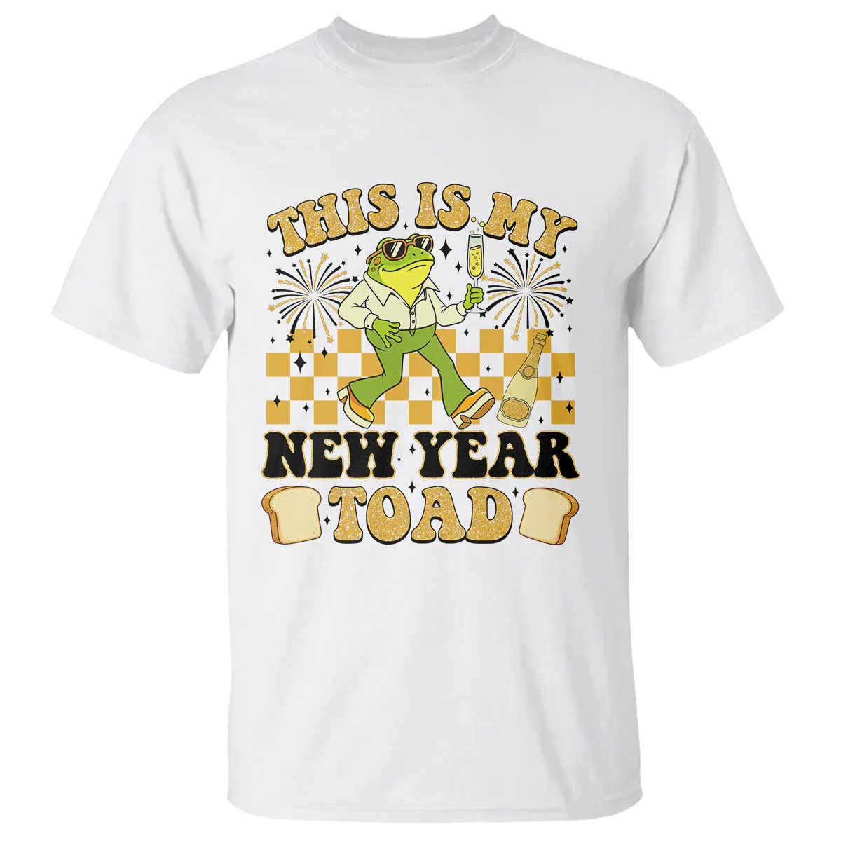 Funny New Years Eve T Shirt This Is My New Year Toad Frog Pun TS11 White Print Your Wear