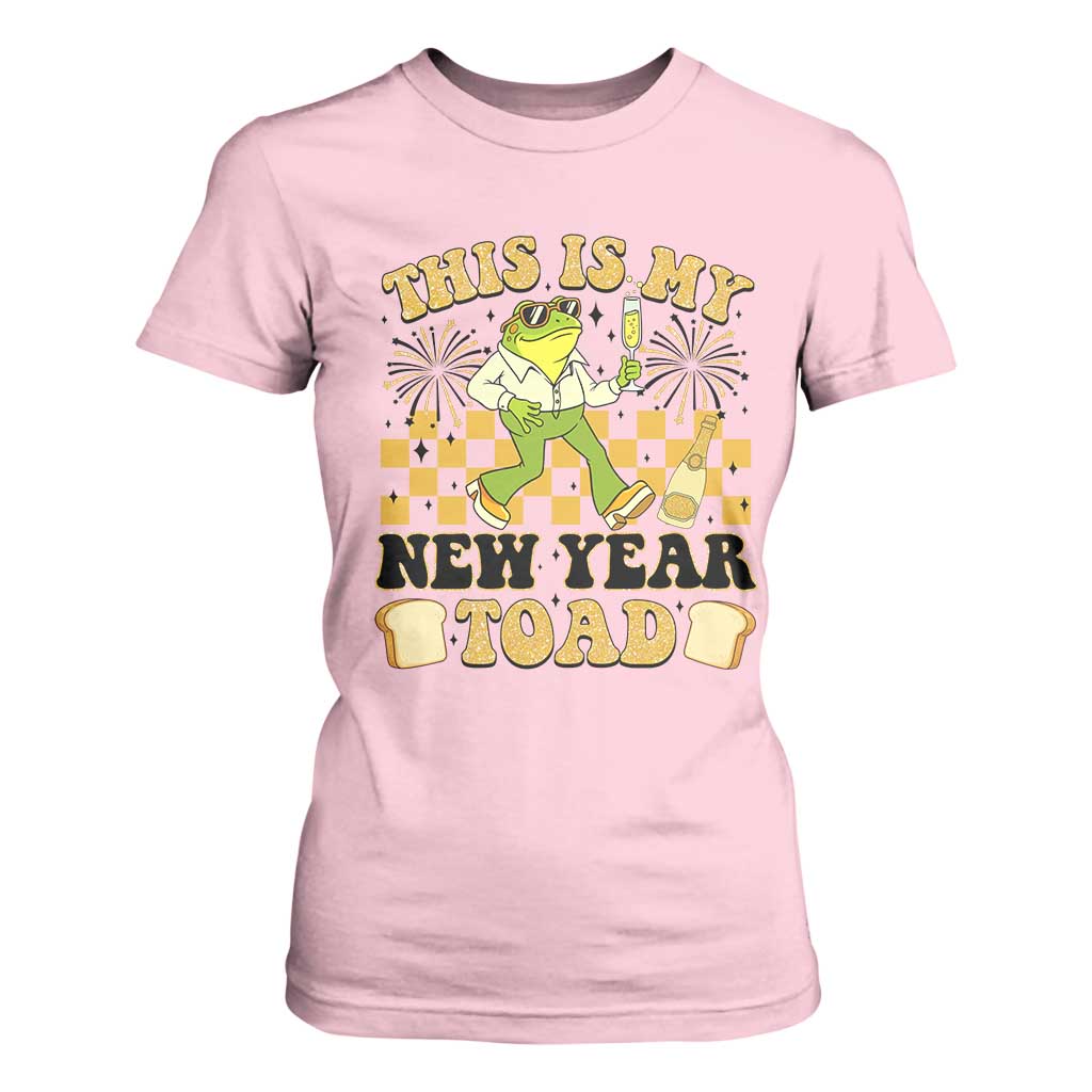 Funny New Years Eve T Shirt For Women This Is My New Year Toad Frog Pun TS11 Light Pink Print Your Wear