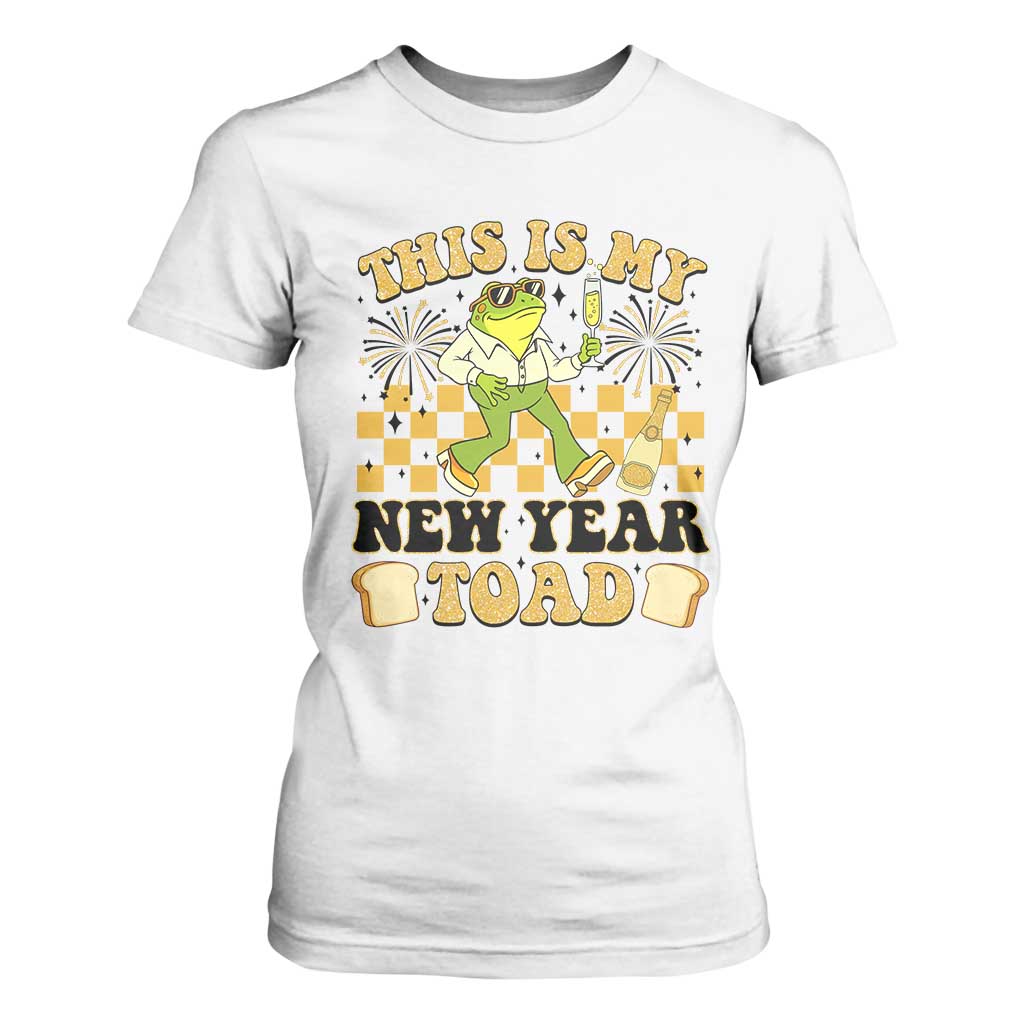 Funny New Years Eve T Shirt For Women This Is My New Year Toad Frog Pun TS11 White Print Your Wear