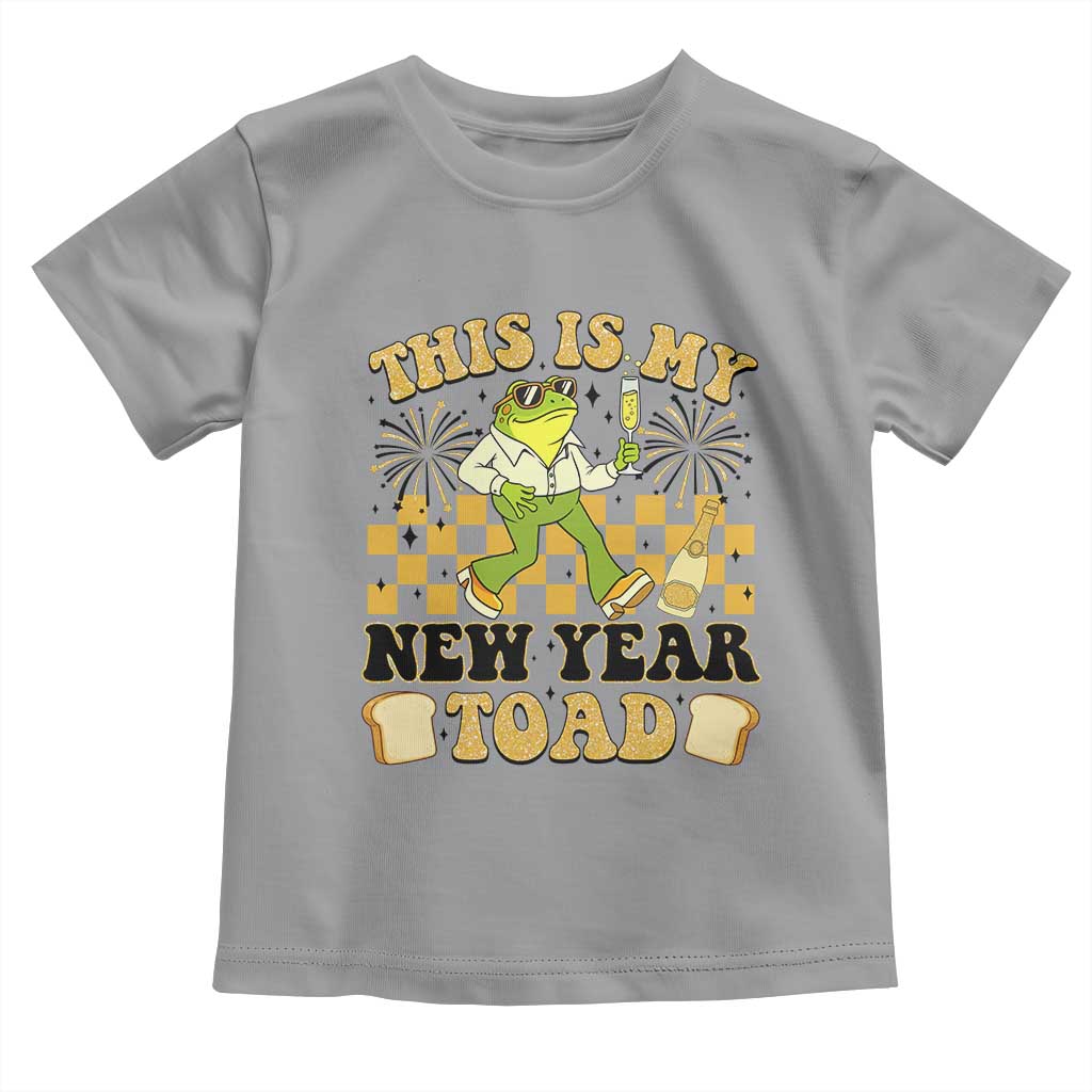 Funny New Years Eve Toddler T Shirt This Is My New Year Toad Frog Pun TS11 Sport Gray Print Your Wear