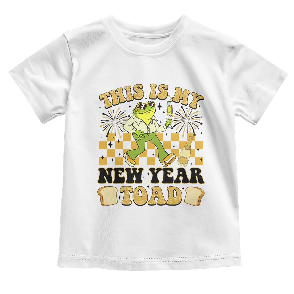Funny New Years Eve Toddler T Shirt This Is My New Year Toad Frog Pun TS11 White Print Your Wear